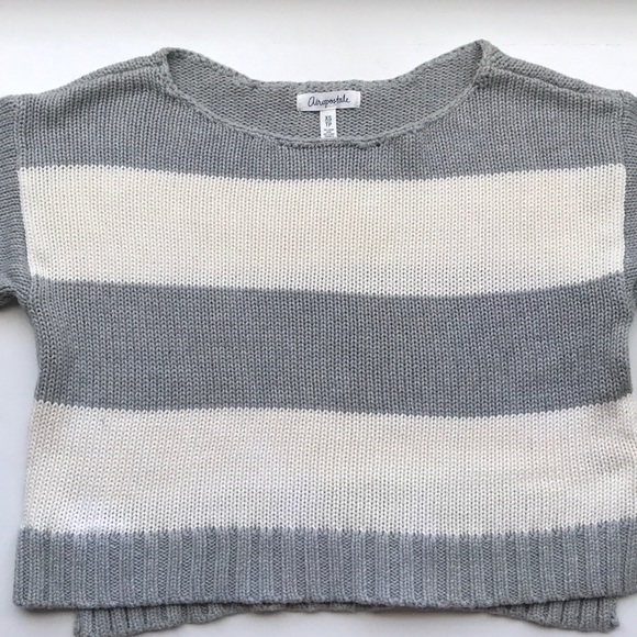 AEROPOSTALE STRIPED KNIT WIDE-FIT CROPPED SWEATER - Picture 7 of 9
